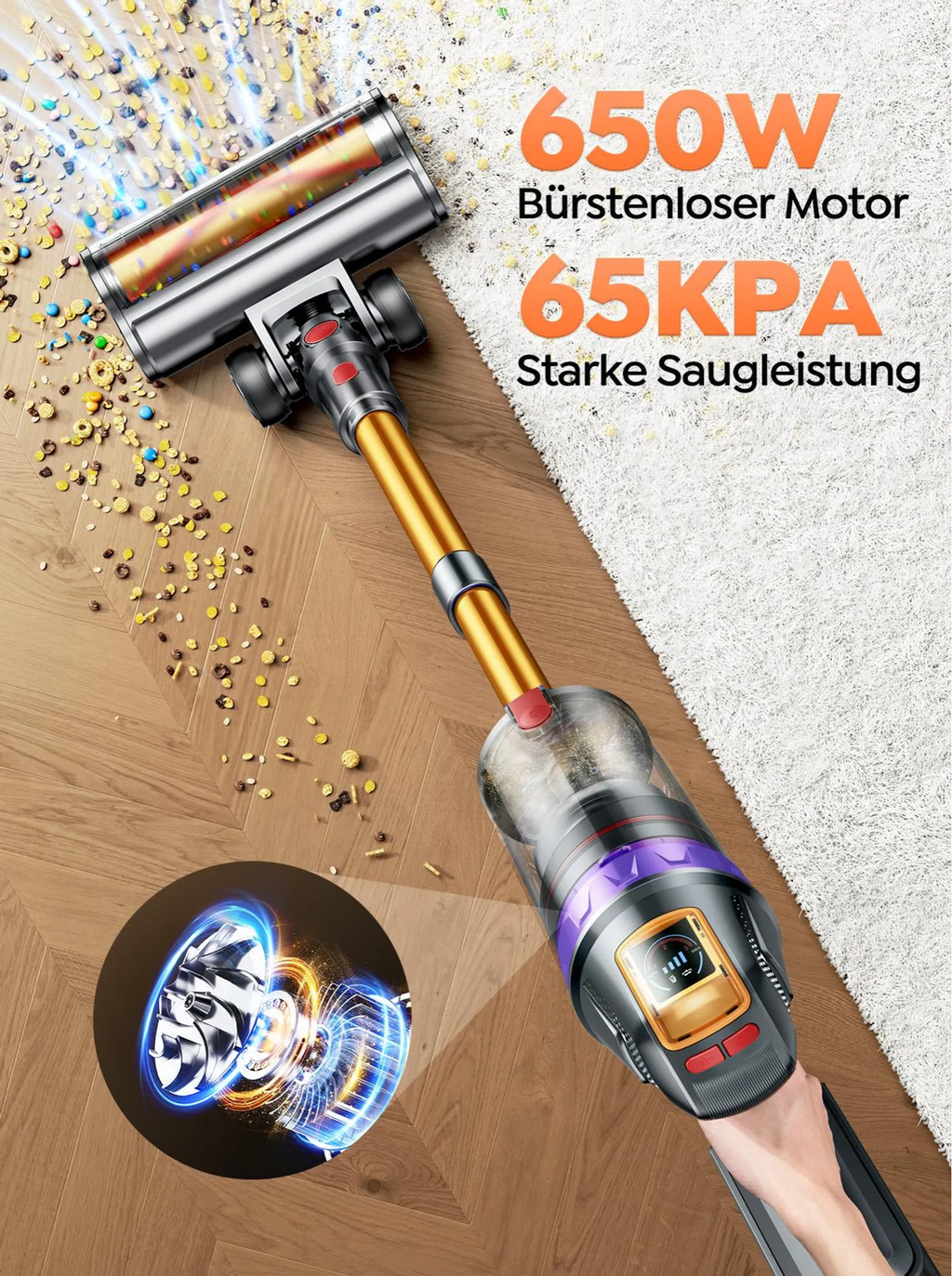 Buture VC90 kabelloser Akku Staubsauger